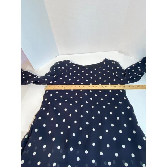 Jones New York Navy Blue & White Polka Dot Ruffle Tiered Dress Women’s Size 6 - Picture 8 of 11